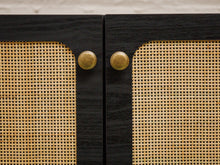 Black and Rattan Credenza