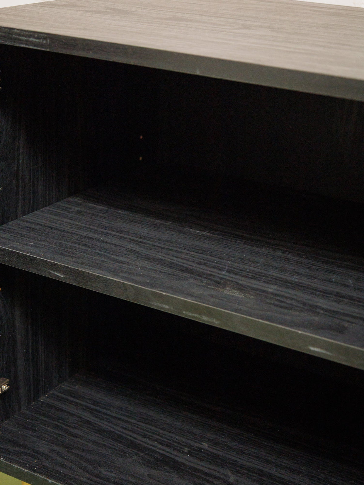 Black and Rattan Credenza