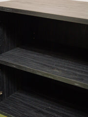 Black and Rattan Credenza