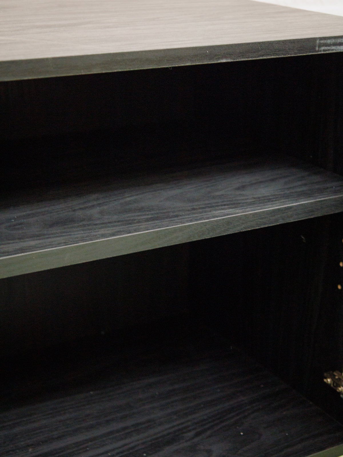 Black and Rattan Credenza