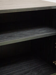 Black and Rattan Credenza
