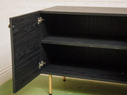 Black and Rattan Credenza