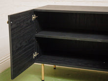 Black and Rattan Credenza