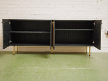 Black and Rattan Credenza