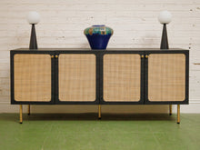 Black and Rattan Credenza