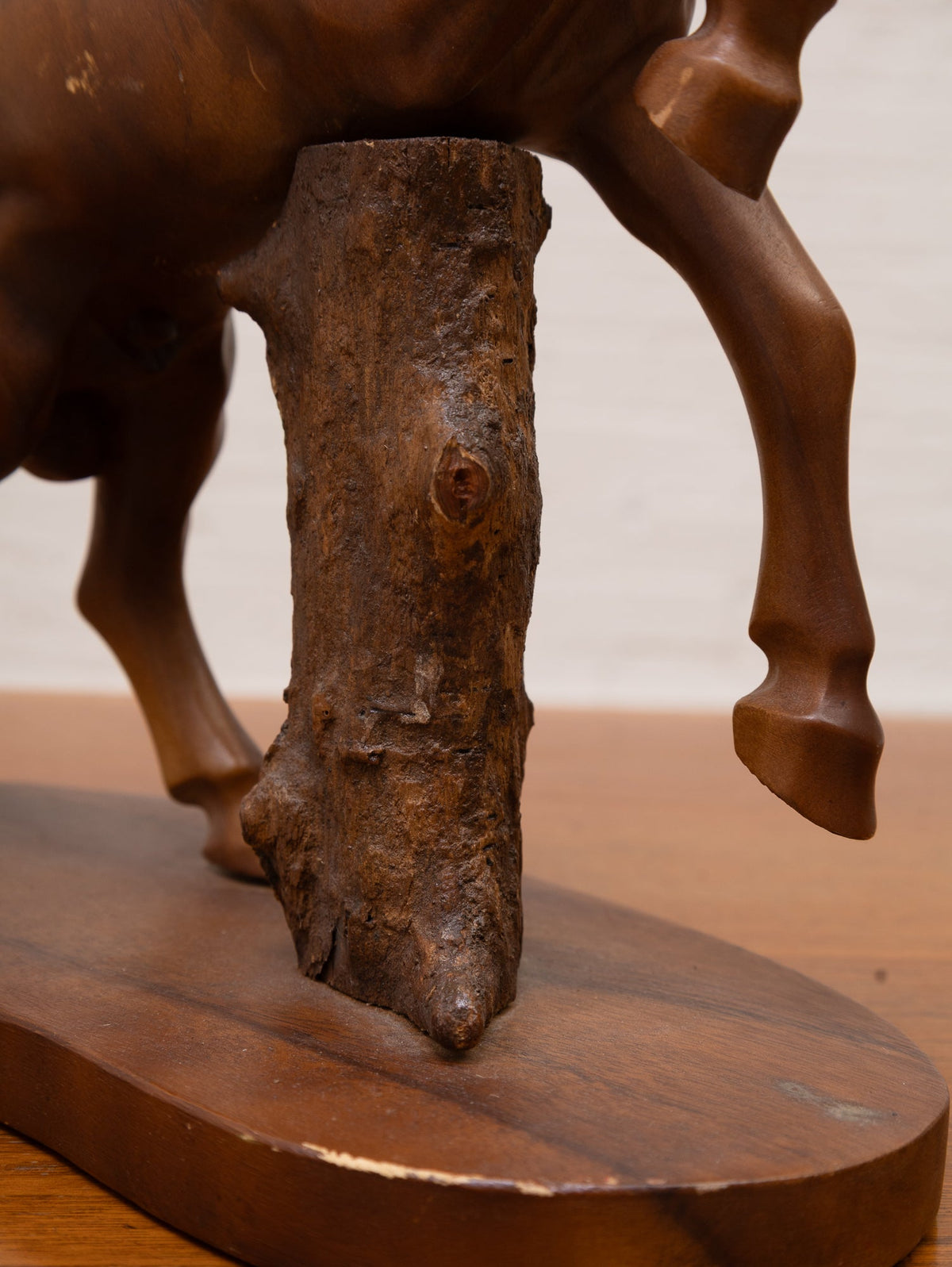 HUGE Hand Carved Wooden HORSE Sculpture Vintage Folk Art