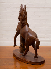 HUGE Hand Carved Wooden HORSE Sculpture Vintage Folk Art
