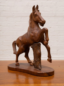 HUGE Hand Carved Wooden HORSE Sculpture Vintage Folk Art
