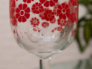 Red Flower Margarita Glass