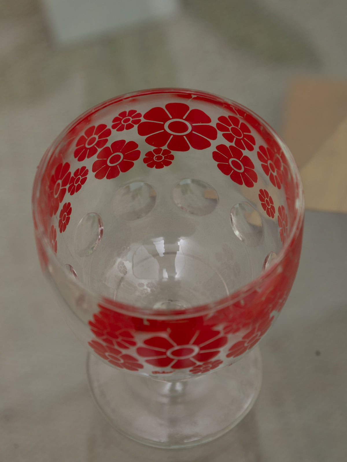 Red Flower Margarita Glass