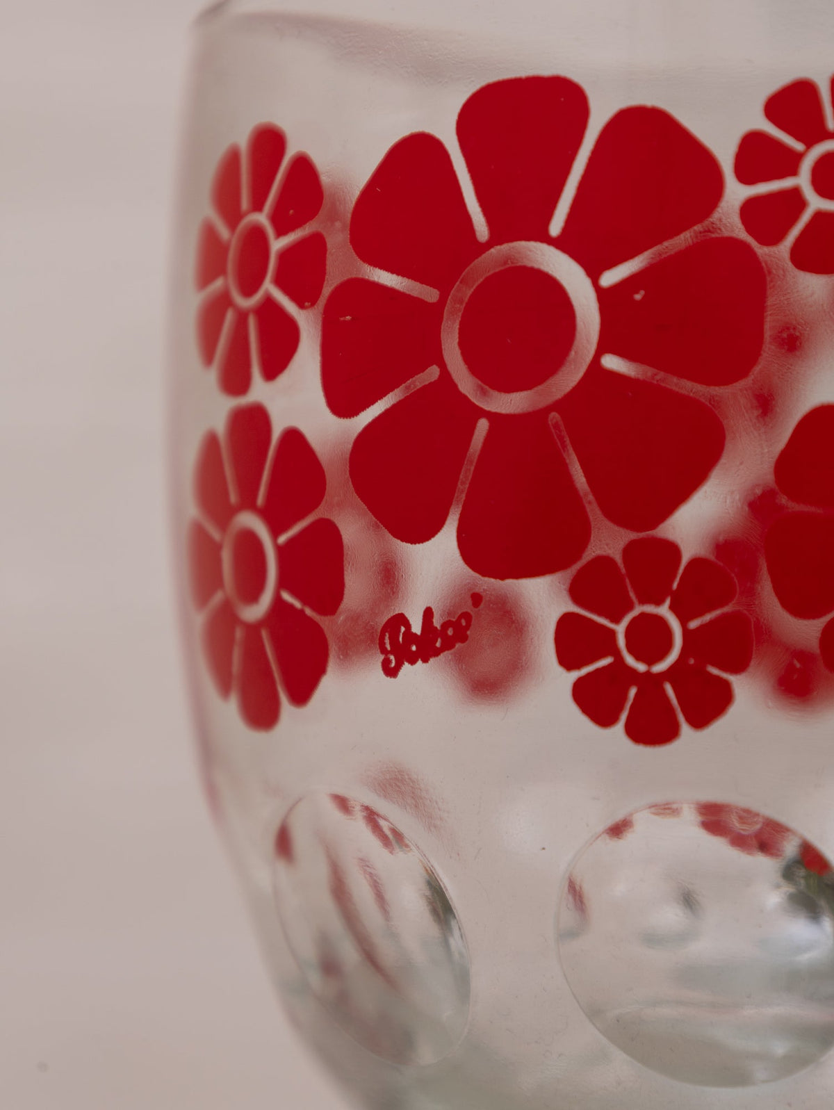 Red Flower Margarita Glass
