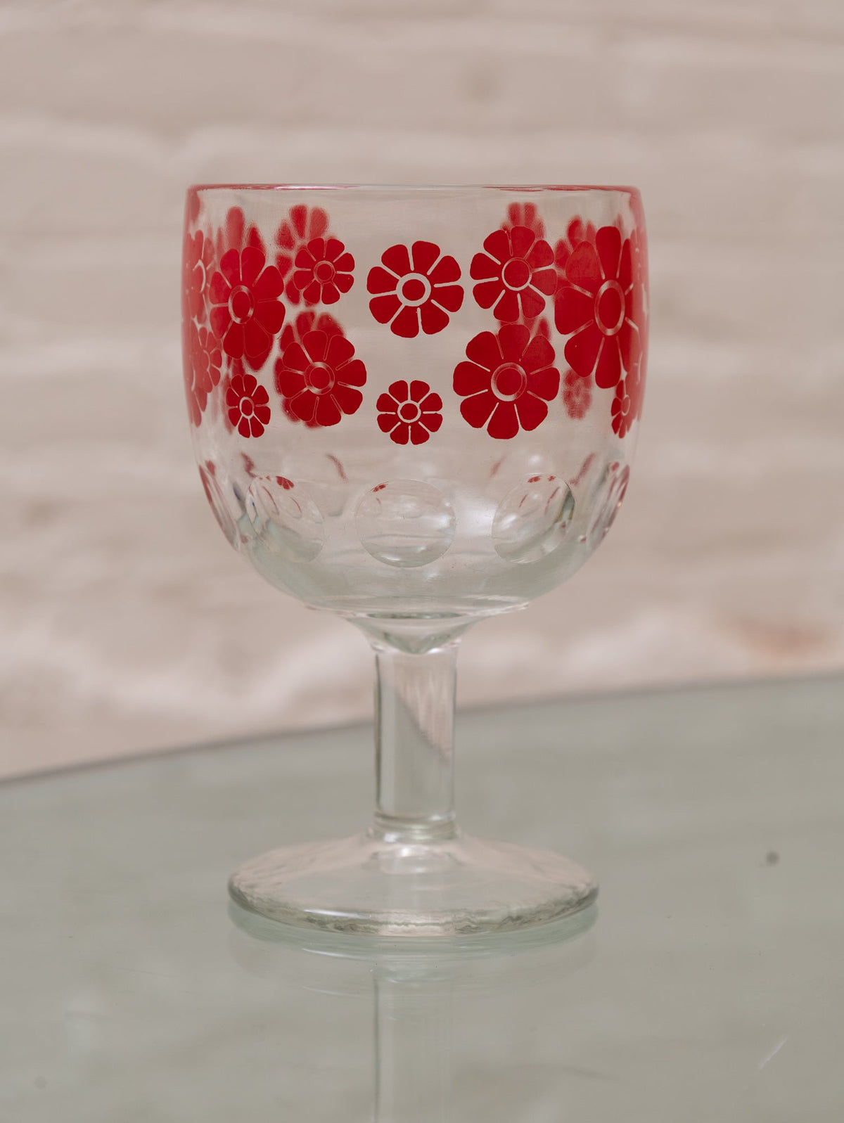 Red Flower Margarita Glass