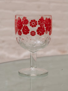 Red Flower Margarita Glass