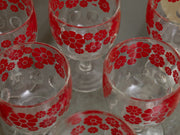 Red Flower Margarita Glass