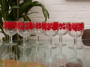 Red Flower Margarita Glass