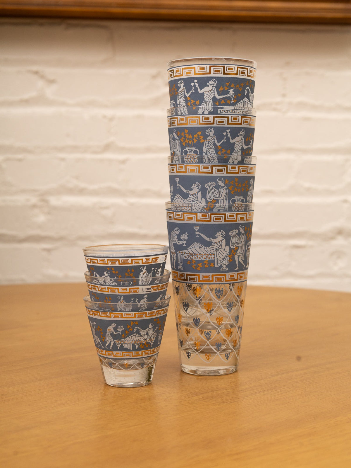 Cera Glass Etruscan Frieze glasses