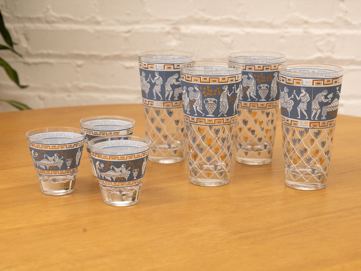 Cera Glass Etruscan Frieze glasses