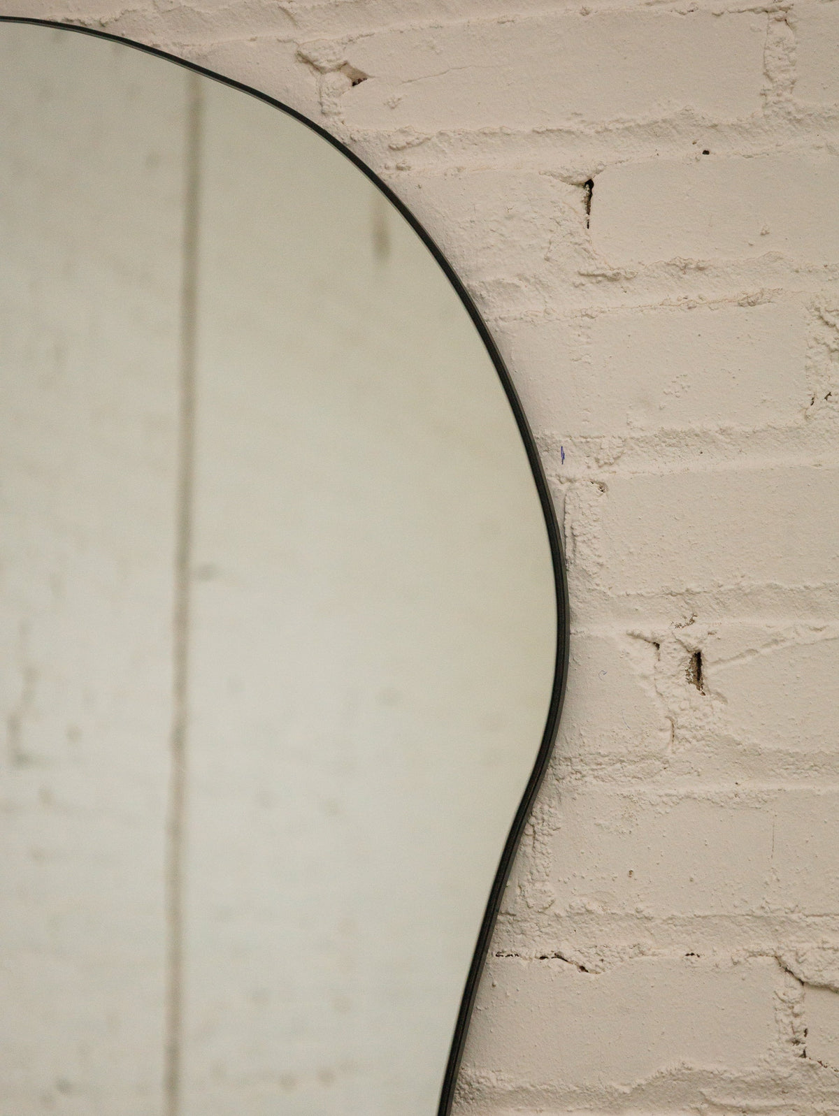 Huge Amoebic black shape mirror sleek black frame